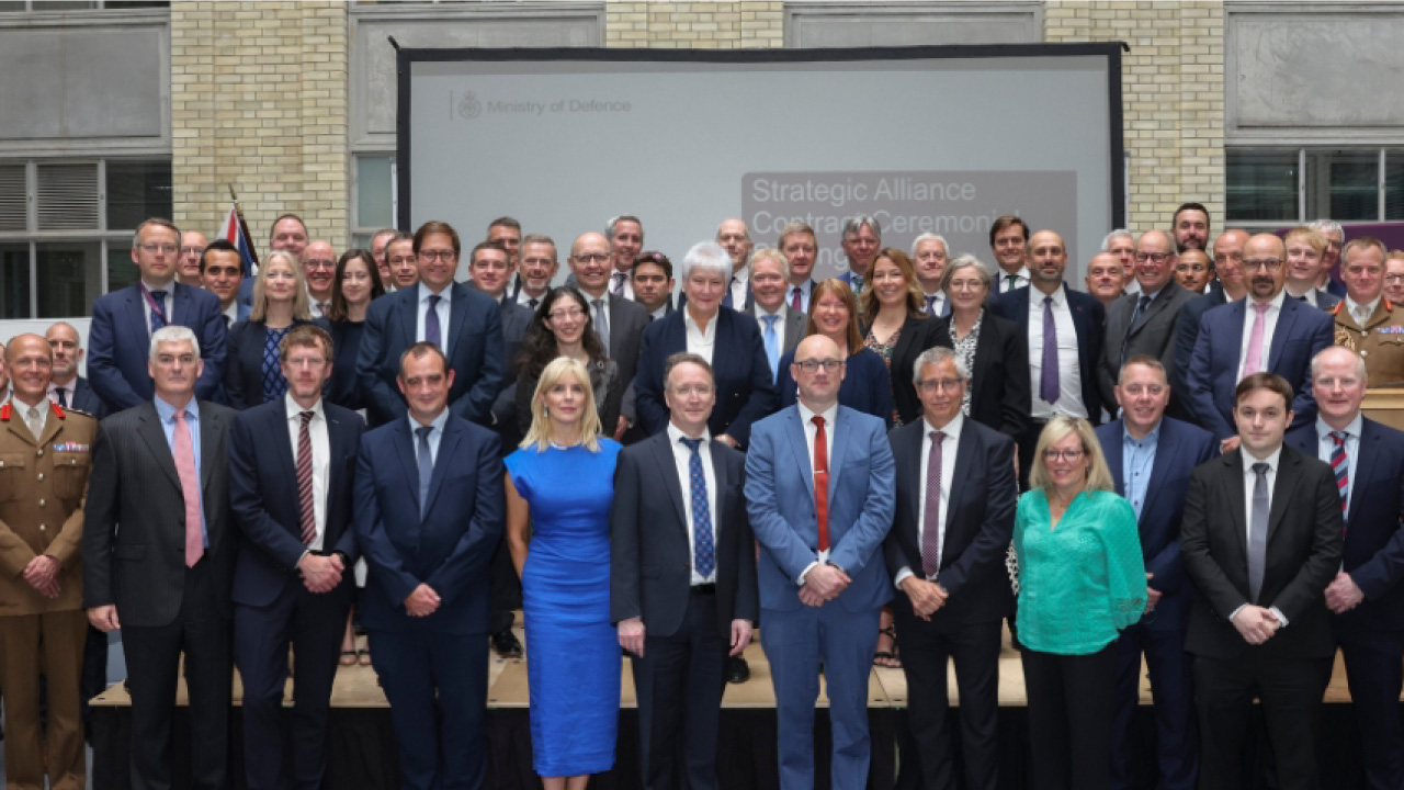 A large group of people at the Ministry of Defence (MOD) ceremony