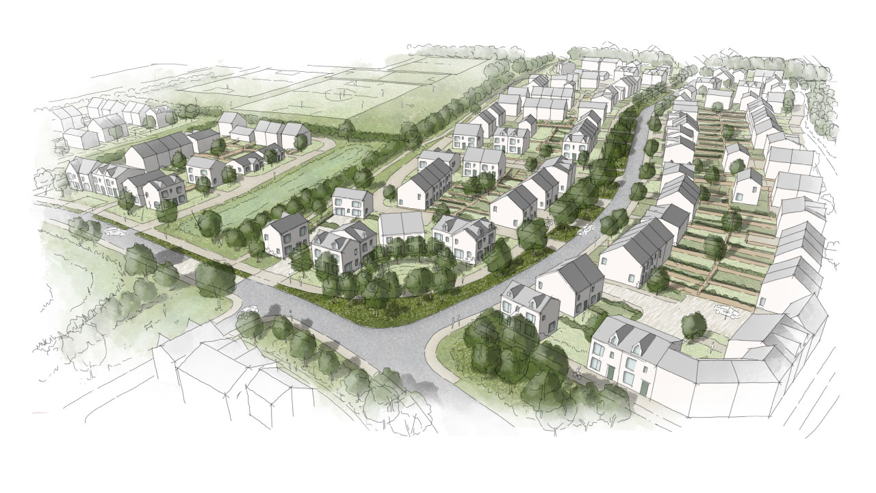 A rendering of residential development in England