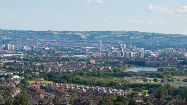 An aerial view of Belfast