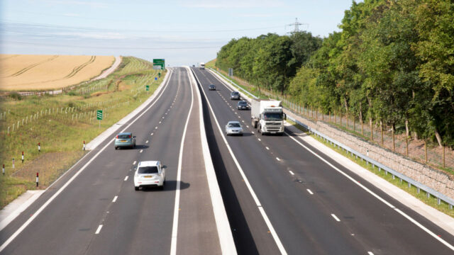 Two-lane highway in the open countryside